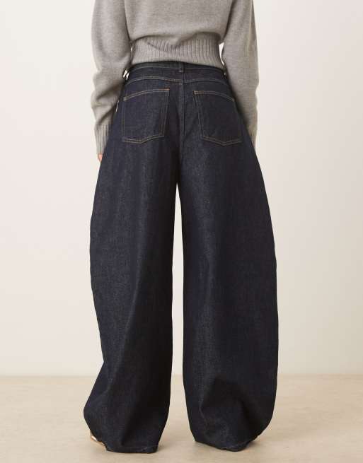 ASOS DESIGN oversized horseshoe jeans in rinse wash