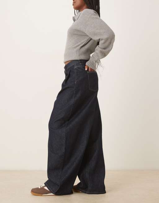 ASOS DESIGN oversized horseshoe jeans in rinse wash