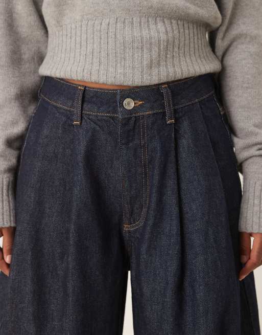 ASOS DESIGN oversized horseshoe jeans in rinse wash