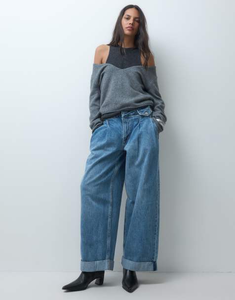ASOS DESIGN jeans con dettaglio tasca anni '80 in lavaggio chiaro blu - view 1