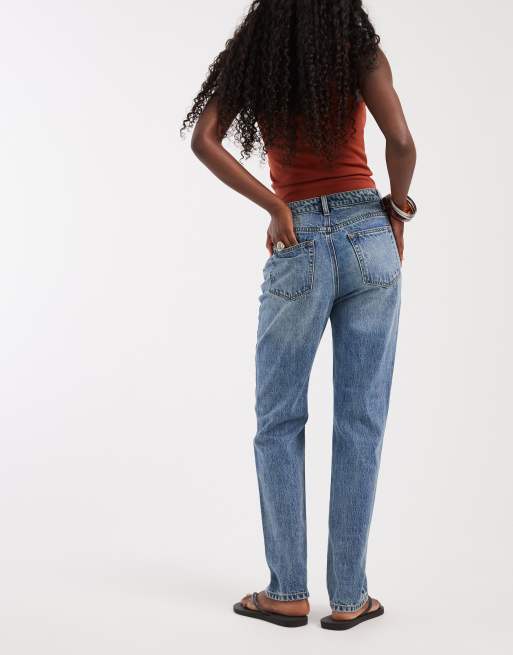 ASOS DESIGN - Jeans con profili a contrasto e zip blu lavaggio medio, 3 di 5
