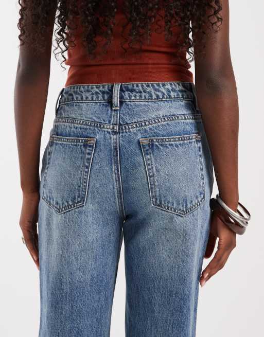 ASOS DESIGN - Jeans con profili a contrasto e zip blu lavaggio medio, 5 di 5