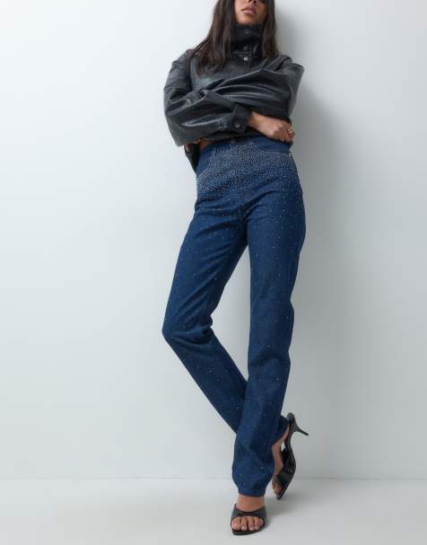 ASOS DESIGN jeans con vita decorata in lavaggio rinse - view 1