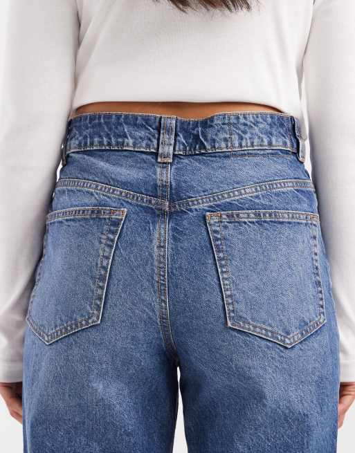 ASOS DESIGN - Jeans dad fit a fondo ampio blu medio - Circular Design Collection, 5 di 5
