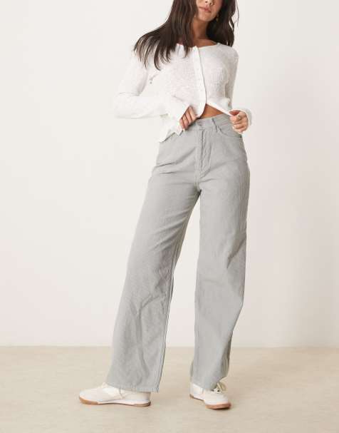 ASOS DESIGN - Jeans dad fit in tessuto a coste grigio - view 1