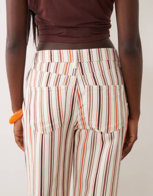 ASOS DESIGN - Jeans dritti a righe beige, 5 di 5