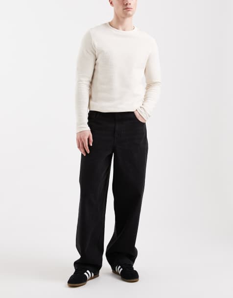 ASOS DESIGN - Jeans dritti ampi nero slavato - view 1