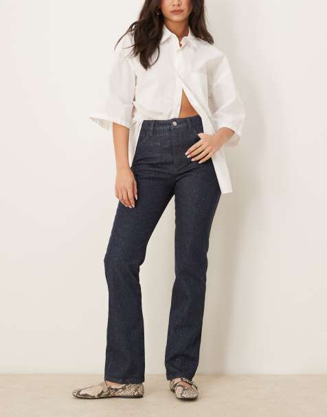 ASOS DESIGN - Jeans dritti anni '90 blu glitterato - view 1