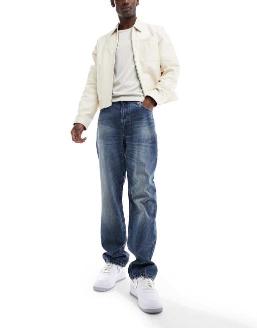 ASOS DESIGN - Jeans dritti blu scuro tinto, 4 di 5