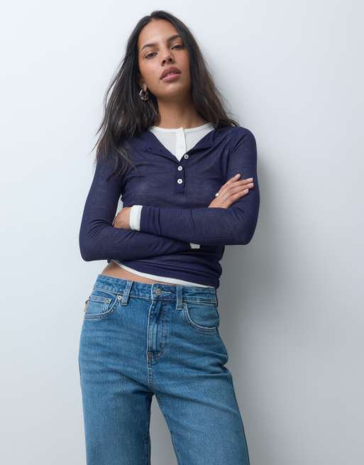 ASOS DESIGN jeans dritti comfort stretch in blu medio autentico, 3 di 5