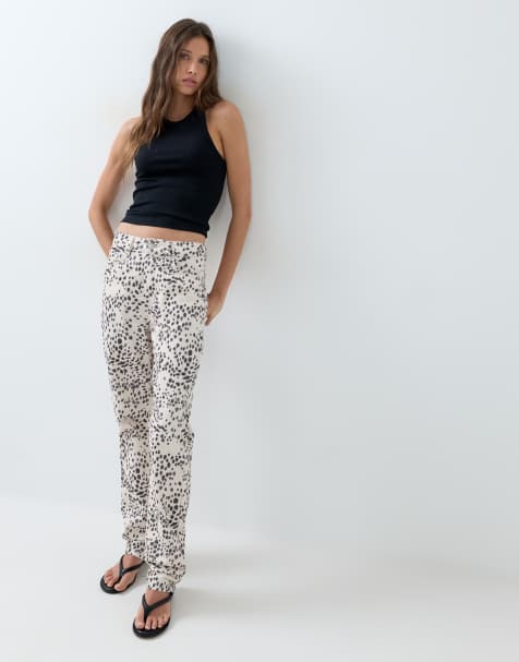 ASOS DESIGN - Jeans dritti corti anni '90 con stampa dalmata - view 1