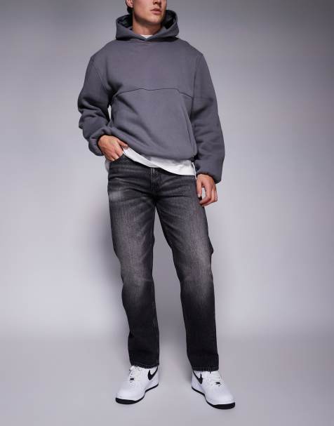 ASOS DESIGN - Jeans dritti elasticizzati nero slavato - view 1