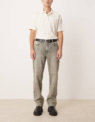 ASOS DESIGN - Jeans dritti grigi con sfumature verdi - view 1