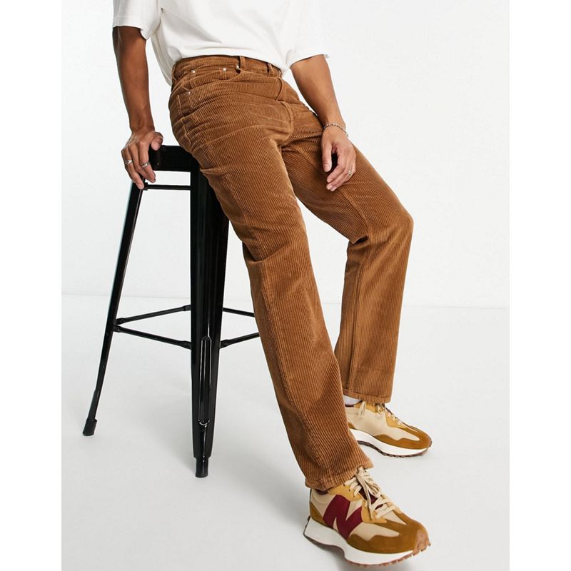 Uomo AgvOV DESIGN - Jeans dritti in velluto a coste marrone