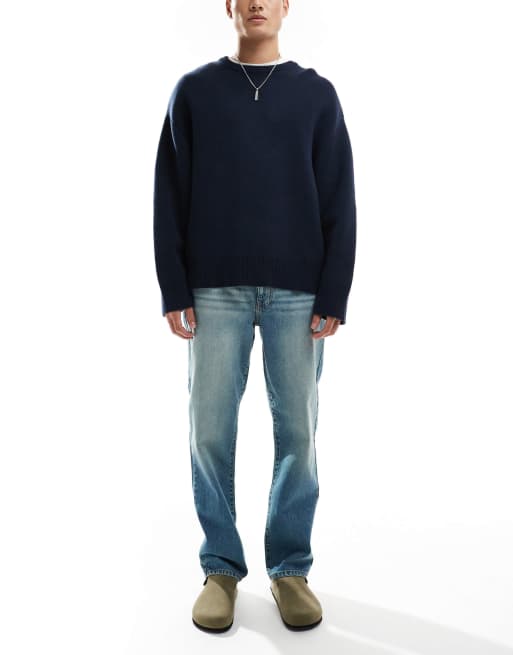ASOS DESIGN - Jeans dritti lavaggio blu chiaro tinto vintage