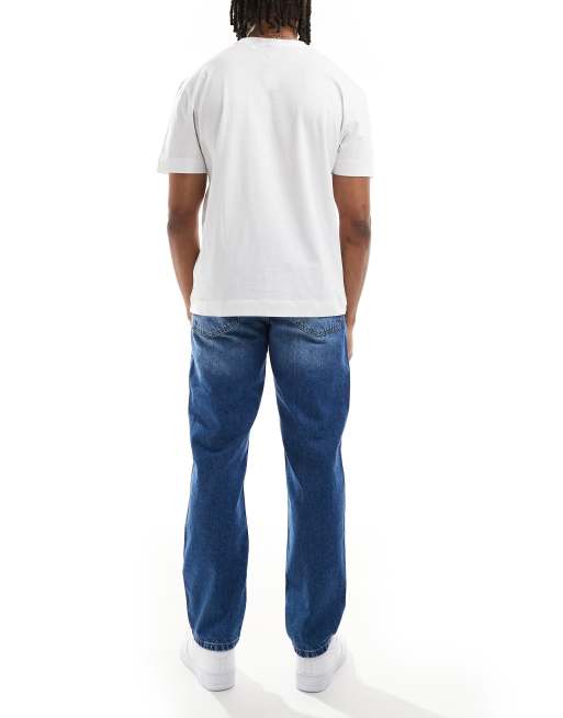 ASOS DESIGN - Jeans dritti lavaggio blu medio, 3 di 5