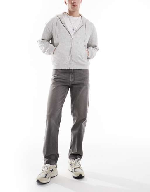 ASOS DESIGN - Jeans dritti lavaggio grigio vintage