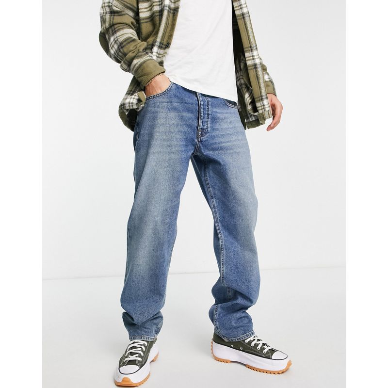 qTSor Uomo DESIGN - Jeans dritti lavaggio medio vintage