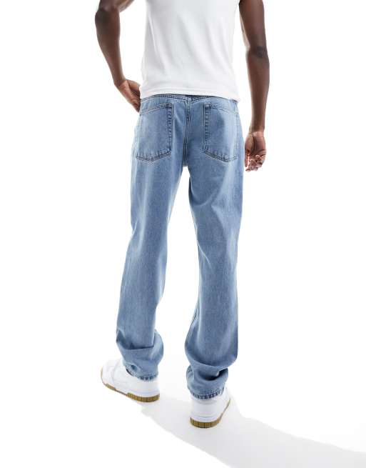 ASOS DESIGN - Jeans dritti lavaggio stone wash chiaro, 4 di 5