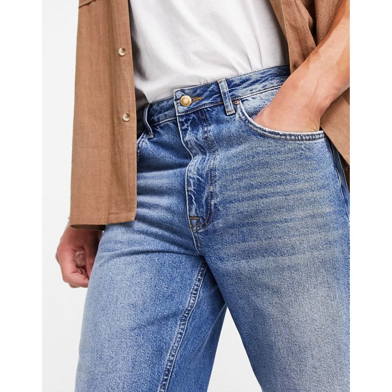 Jeans dritti gP85F DESIGN - Jeans dritti lavaggio vintage medio con strappi sulle ginocchia
