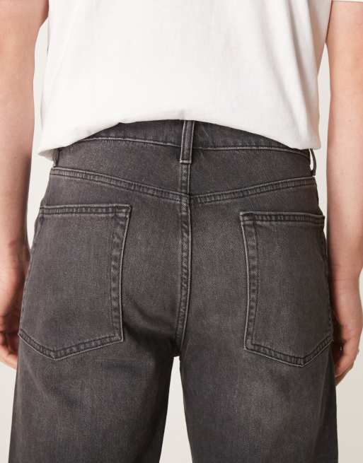 ASOS DESIGN - Jeans dritti neri slavati elasticizzati, 4 di 5