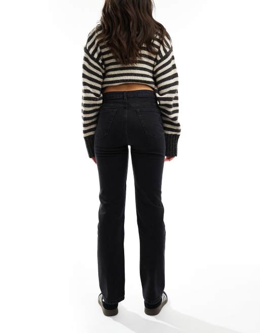 ASOS DESIGN - Jeans dritti slim a vita alta neri, 2 di 5