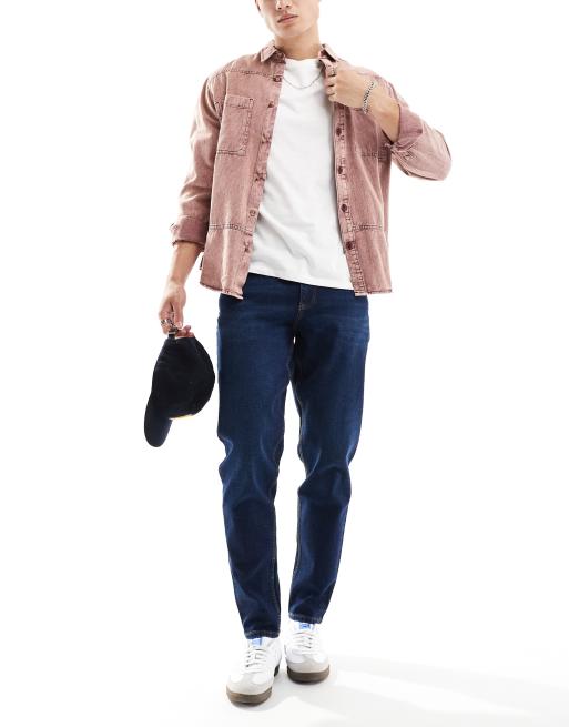 ASOS DESIGN - Jeans elasticizzati affusolati blu lavaggio scuro