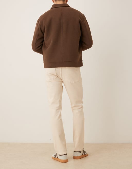 ASOS DESIGN - Jeans elasticizzati comfort slim fit beige sovratinti, 3 di 5