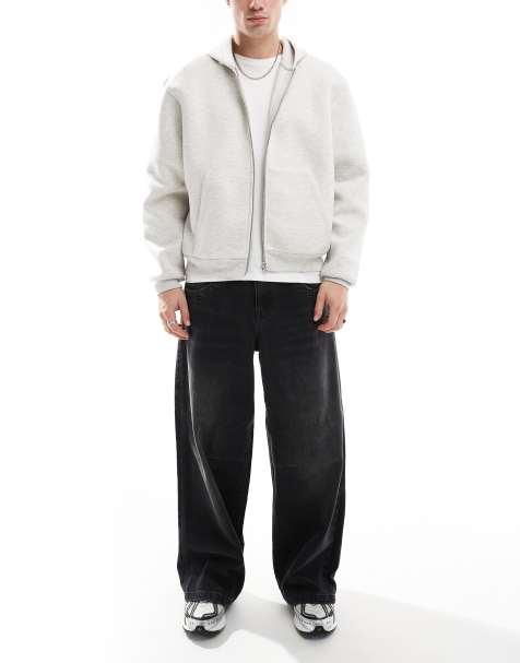 ASOS DESIGN - Jeans extra ampi nero slavato con baffature - view 1