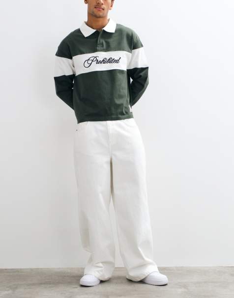 ASOS DESIGN jeans extra baggy ecru con abrasioni - view 1