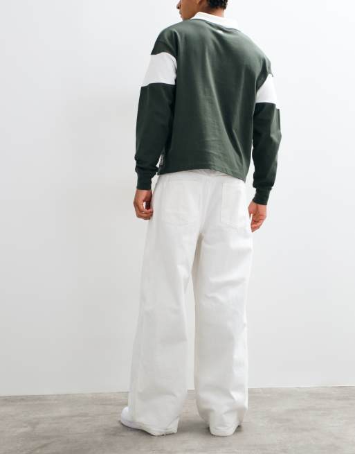 ASOS DESIGN jeans extra baggy ecru con abrasioni, 3 di 5