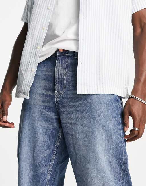 ASOS DESIGN - Jeans extra larghi con cimosa lavaggio medio , 4 di 4