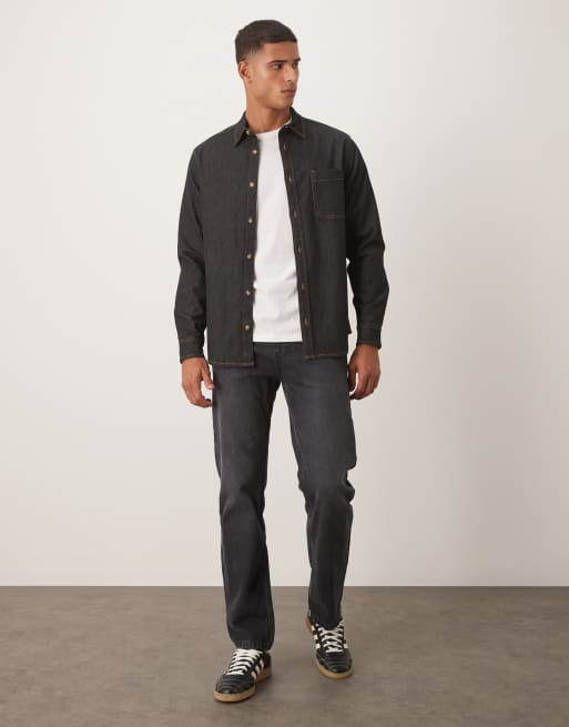 ASOS DESIGN – Jeans-Hemdjacke in Schwarz, 2 von 5