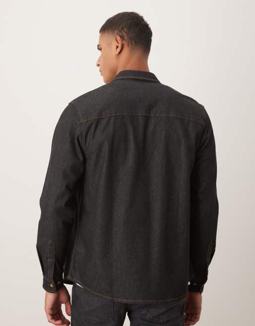 ASOS DESIGN – Jeans-Hemdjacke in Schwarz, 3 von 5