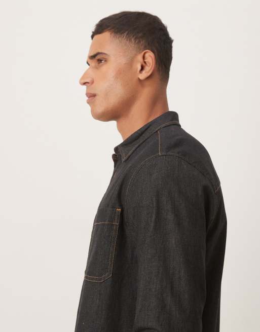 ASOS DESIGN – Jeans-Hemdjacke in Schwarz, 4 von 5