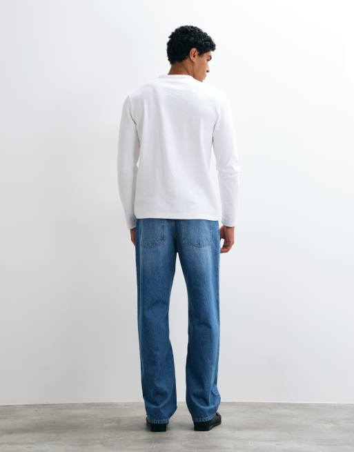ASOS DESIGN jeans i afslappet pasform i mellemvask blå, 5 af 5