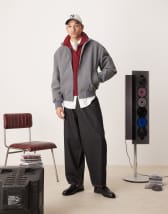 ASOS DESIGN super baggy linen blend pants in white