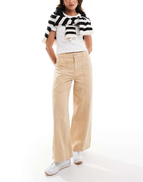 ASOS DESIGN – Jeans im warmem Beige mit weitem Bein - view 1