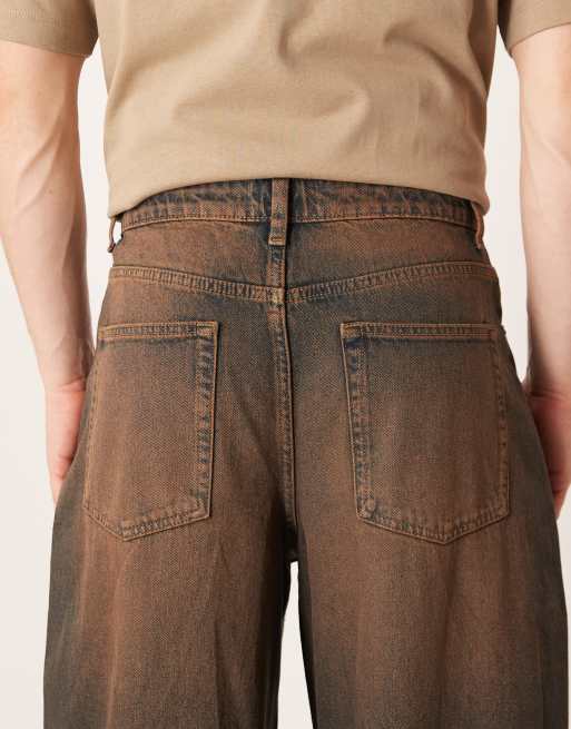 ASOS DESIGN – Jeans in brauner Waschung mit abgerundetem Beinschnitt, 4 von 5