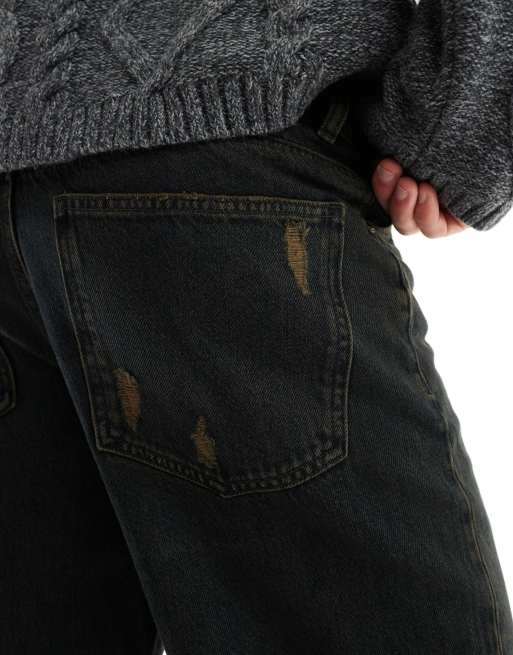 ASOS DESIGN – Jeans in getöntem, verwaschenem Schwarz mit weitem, ausgestelltem Schnitt, 2 von 5