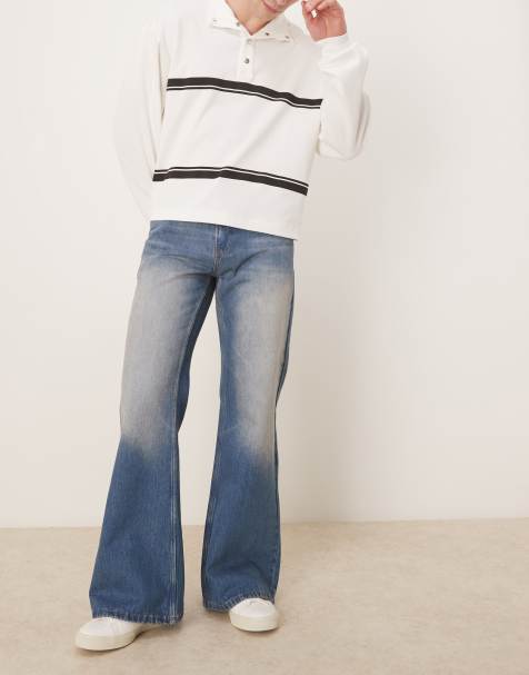 ASOS DESIGN – Jeans in getönter Waschung mit weitem, ausgestelltem Schnitt - view 1