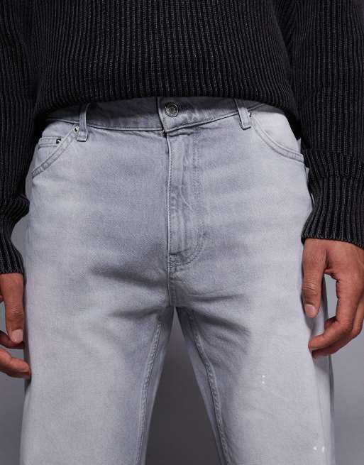 ASOS DESIGN – Jeans in grauer Waschung mit geradem Bein und Used-Details , 5 von 5