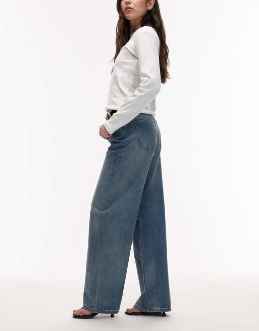 ASOS DESIGN – Jeans in heller Vintage-Waschung mit niedrigem Bund und weitem Bein, 3 von 5