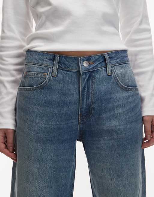 ASOS DESIGN – Jeans in heller Vintage-Waschung mit niedrigem Bund und weitem Bein, 5 von 5