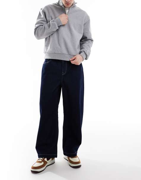 ASOS DESIGN – Jeans in Indigoblau mit Hufeisenform - view 1
