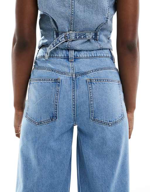 ASOS DESIGN – Jeans in klarer, blauer Waschung mit weitem Bein und hohem Bund, 4 von 5