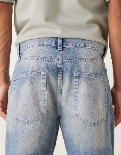 ASOS DESIGN – Jeans in mittelblauer Waschung mit geradem Schnitt und Zierrissen, 5 von 5