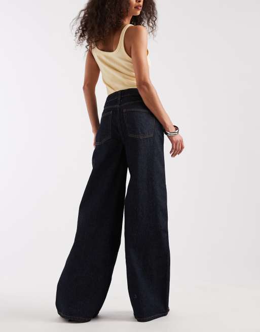 ASOS DESIGN – Jeans in Rinse-Waschung mit hohem Bund und weitem, geradem Schnitt, 2 von 5