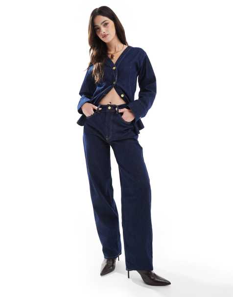 ASOS DESIGN – Jeans in Rinse-Waschung mit weitem Beinschnitt, Kombiteil - view 1