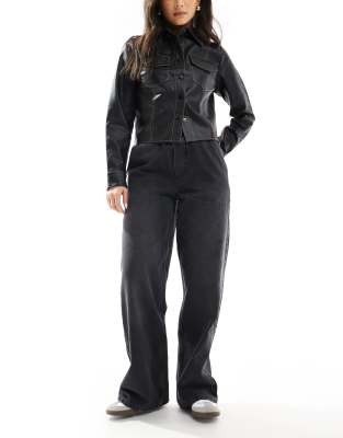 Thumbnail - ASOS DESIGN - Jeans in Schwarz mit elastischem Bund